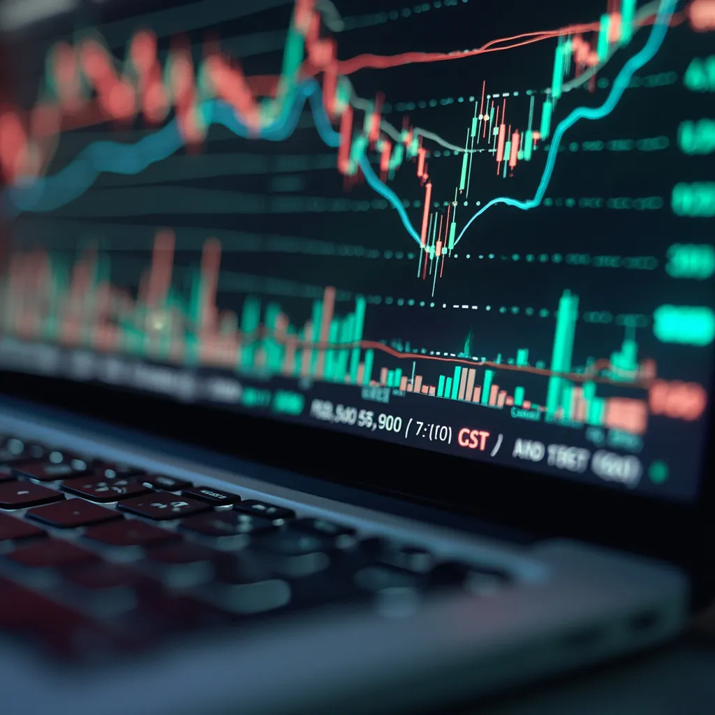 Detalle de pantalla con gráficos de análisis de mercado financiero argentino