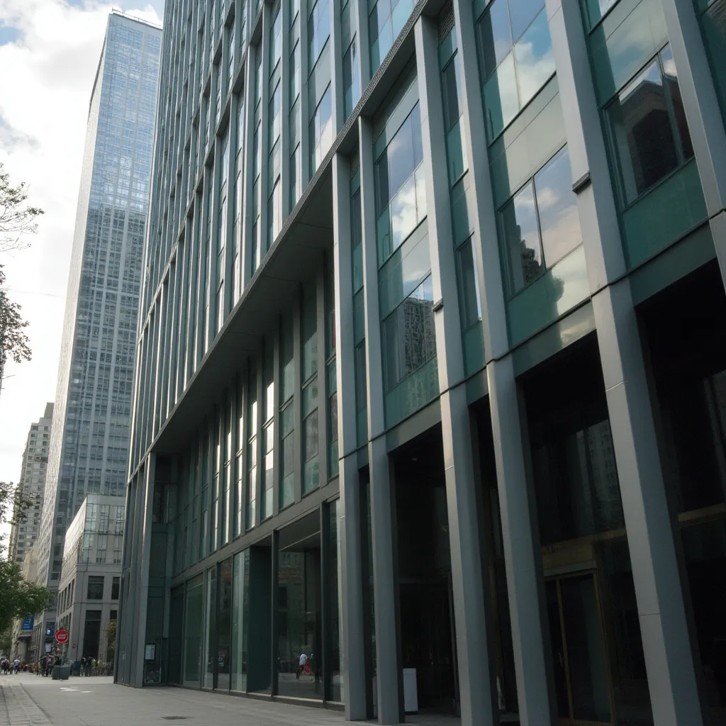 Exterior moderno de edificio de oficinas financieras en Buenos Aires